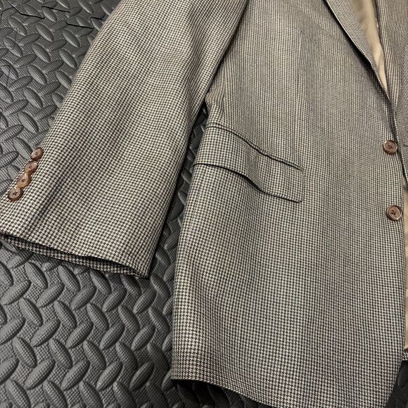 Vtg Ralph Lauren Sport Dillard’s Coat Blazer Brown Tweed Mens 48L Silk Wool Blnd - Picture 2 of 15